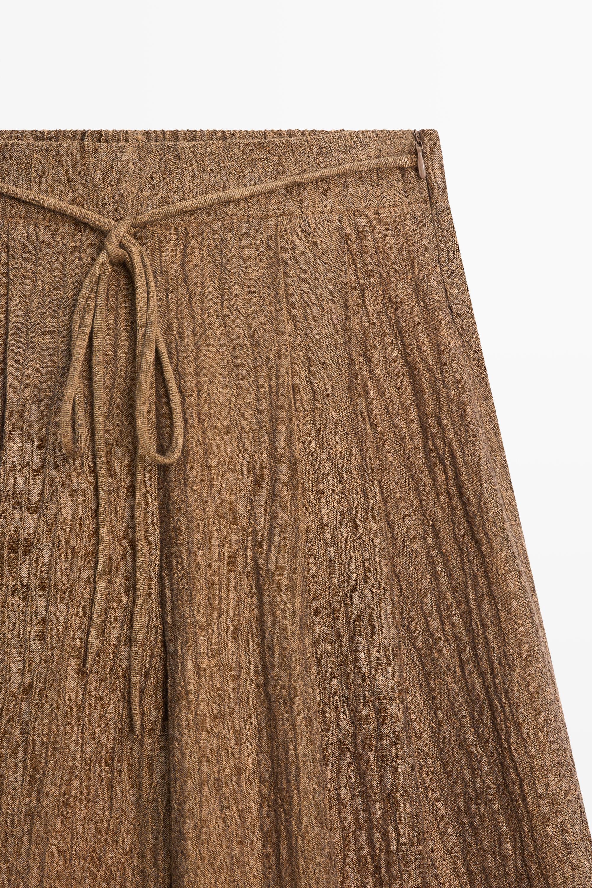 Pantalon fluide en lin mélangé